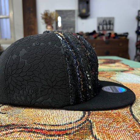 【XL】手縫刺繍ｘ裂き手織りｘ信長マントMIXCAP 02