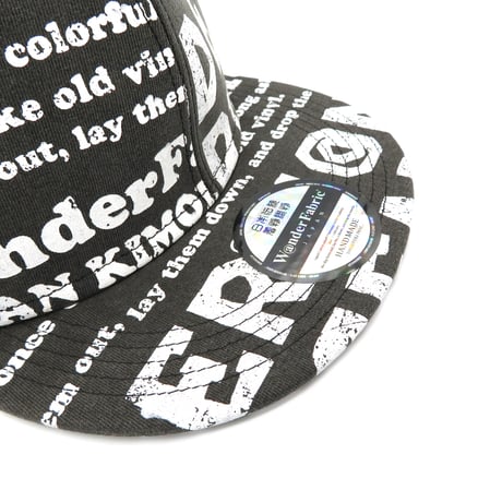 VINTAGE like HAND print CAP White print XLラスト1個