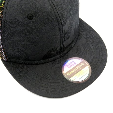 【XL】手縫刺繍＆桐生織MIXCAP：03