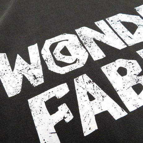 VINTAGE like HAND print T-shirts : W@NDERFABRIC WHITEprint　7/22まで