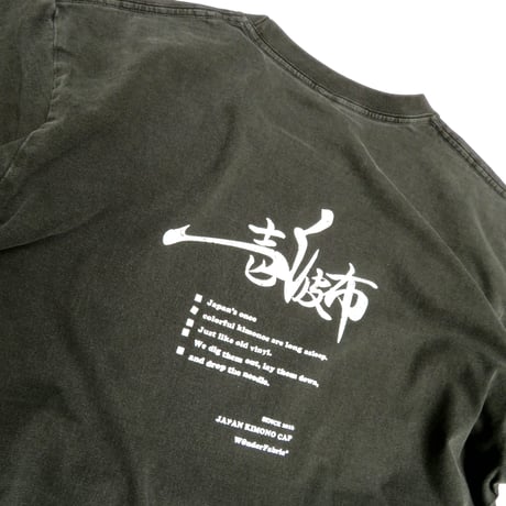 VINTAGE like HAND print T-shirts : W@NDERFABRIC WHITEprint　7/22まで