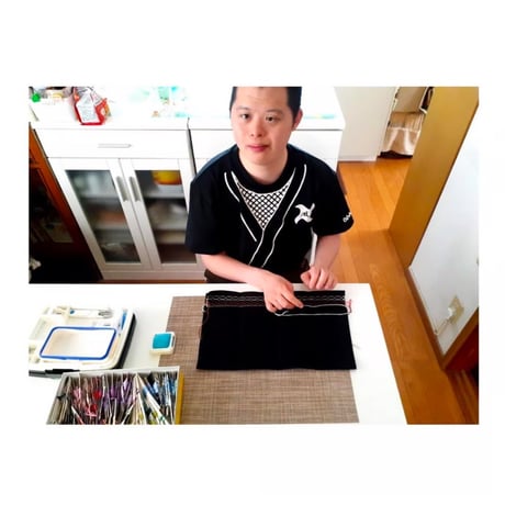 【ML】手縫刺繍ｘ裂き手織りｘ信長マントMIXCAP 01