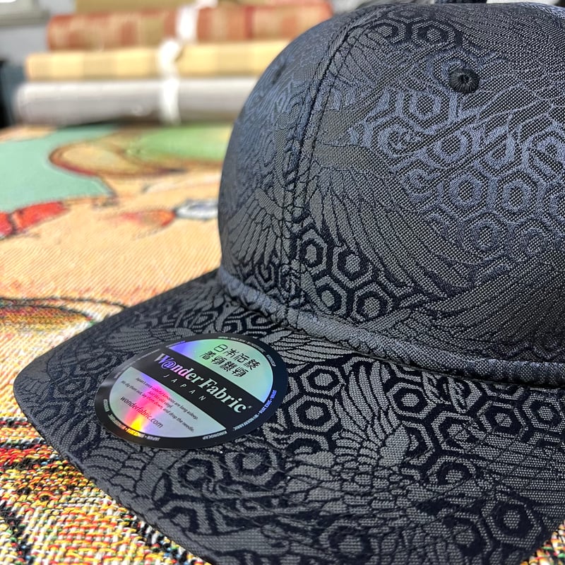 カーブツバタイプA】NISHIJINBLACK CAP：黒鶴 | W@NDERFABRIC®
