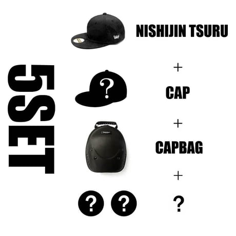 [3L]期間限定【5SET!!】NISHIJINBLACK"TSURU"CAP：SECRETBOX