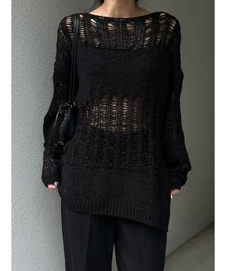 【即納】header loose knit