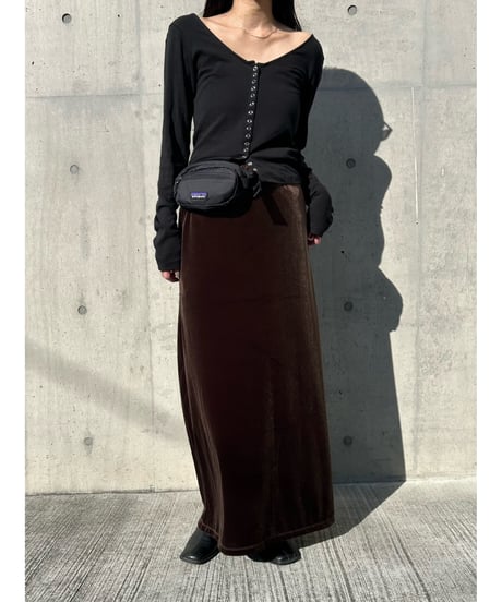 velours long skirt