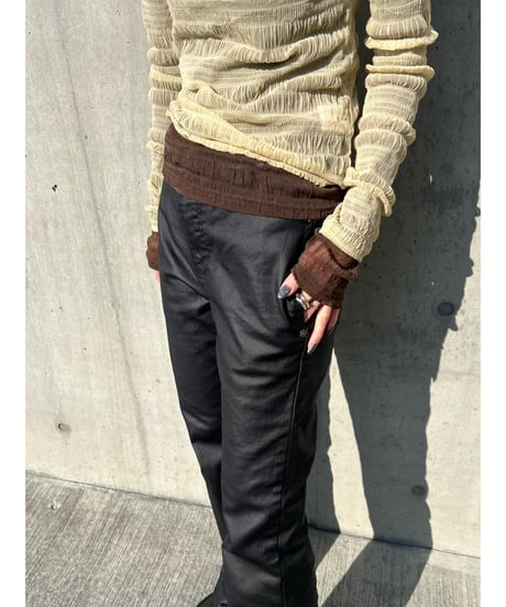 【即納】see-through gather tops
