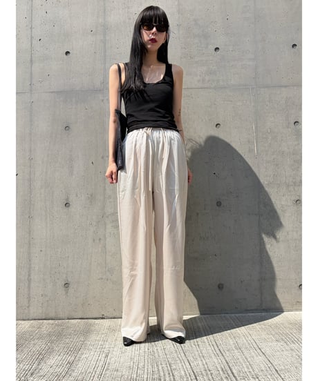 relax satin wide pants
