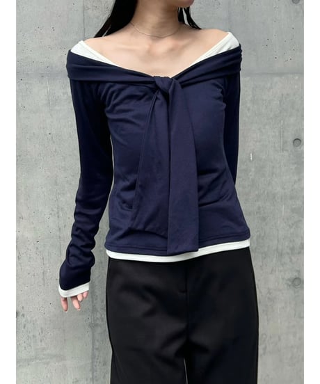 【即納】layered off shoulder tops