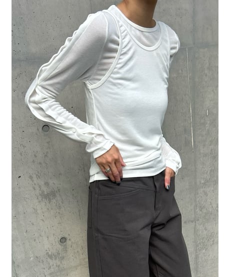 【即納】layered side botan tops