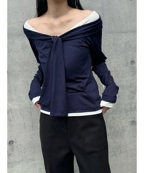 【即納】layered off shoulder tops