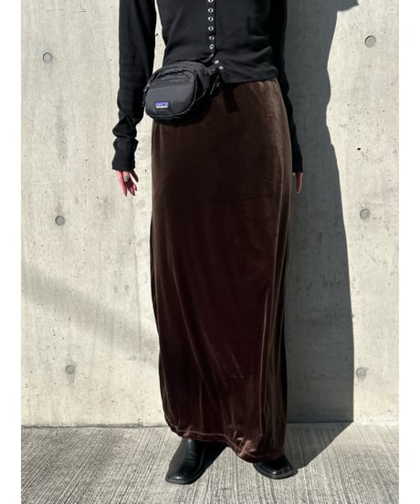 velours long skirt