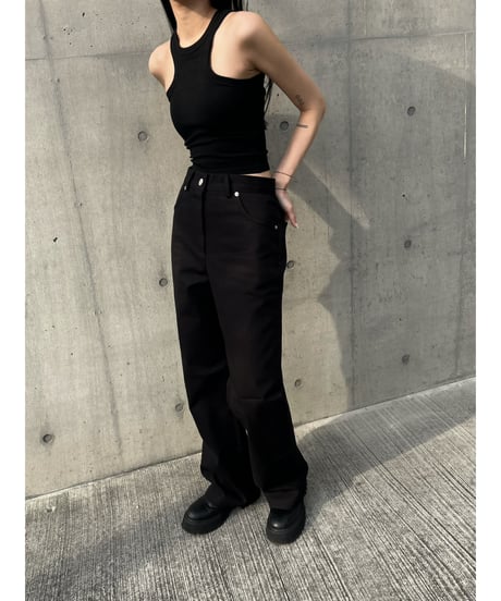 high-waist wide denim pt