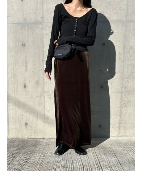 velours long skirt
