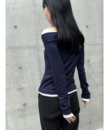 【即納】layered off shoulder tops