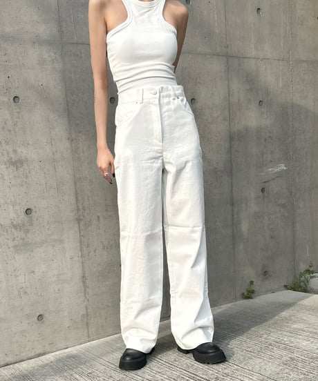 high-waist wide denim pt
