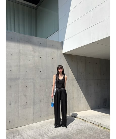 relax satin wide pants