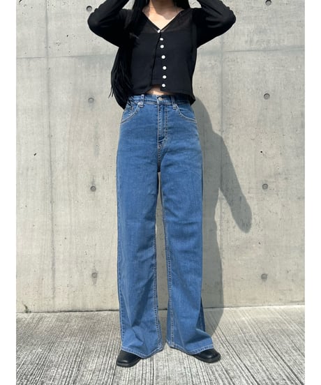stretch wide denim