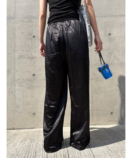 relax satin wide pants