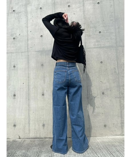stretch wide denim