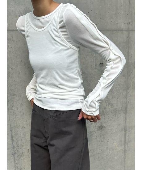 【即納】layered side botan tops