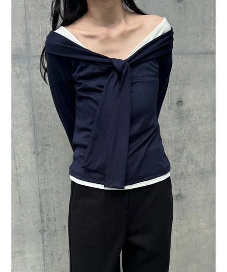 【即納】layered off shoulder tops