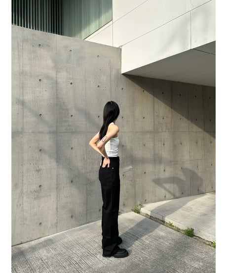 high-waist wide denim pt