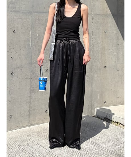 relax satin wide pants