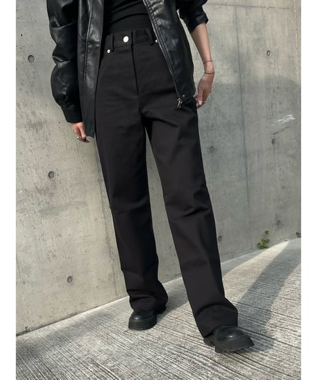 high-waist wide denim pt