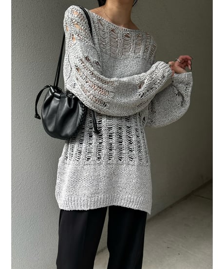 【即納】header loose knit