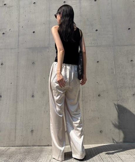 relax satin wide pants