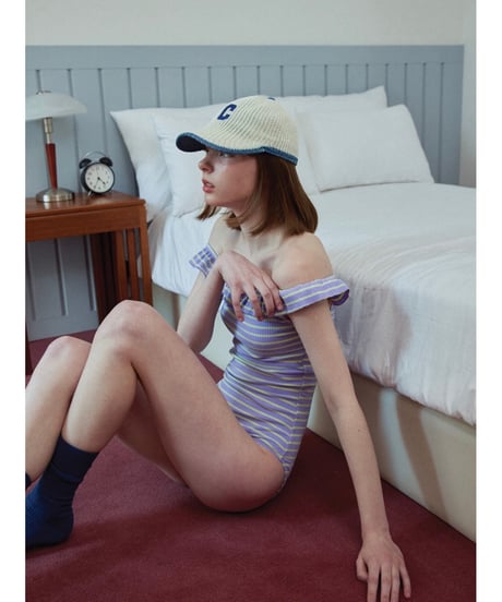 【即納】frill border swim wear