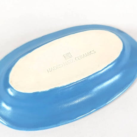Melt series oval plate S - Niagara blue