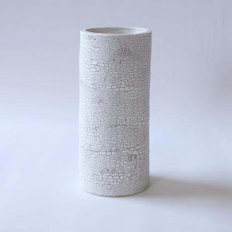 白い大地series flower vase-L-gray