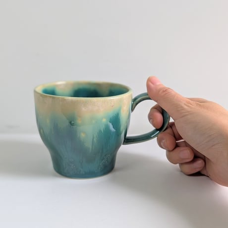 Melt series mug cup L - Bottle green