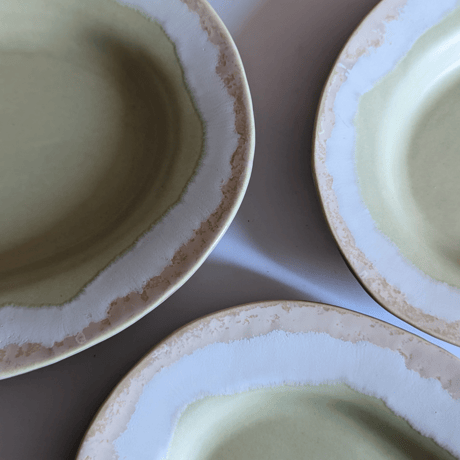 Melt series oval plate L -雪どけ