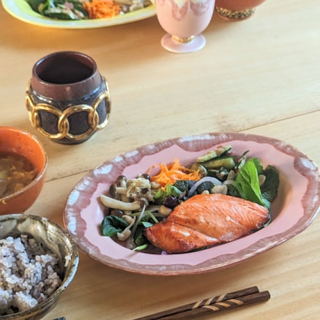 Melt series oval plate L -明けの明星