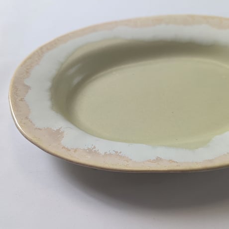 Melt series oval plate L -雪どけ