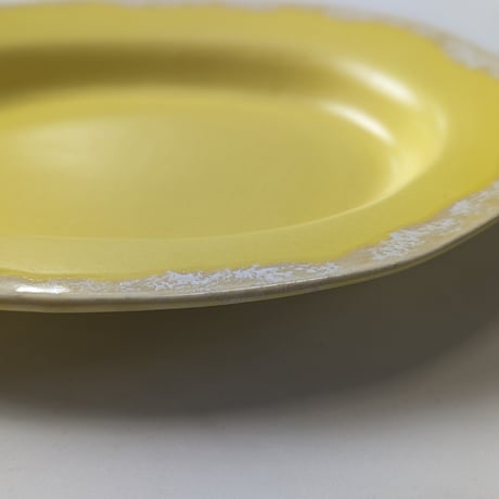 Melt series oval plate L -Lemon yellow