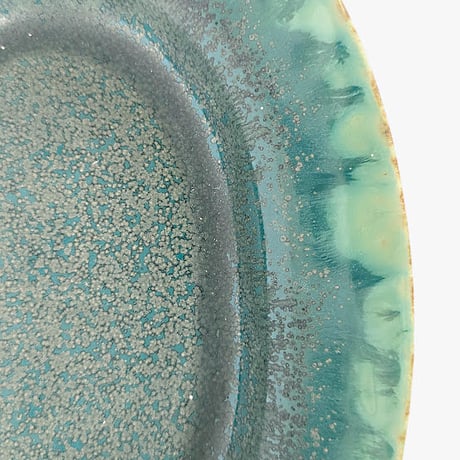 Melt series oval plate L - Bottle green