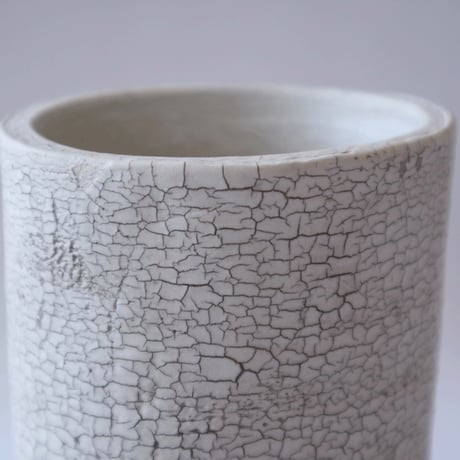 白い大地series flower vase-L-gray