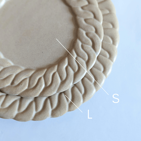 Chain dish L -Sand beige