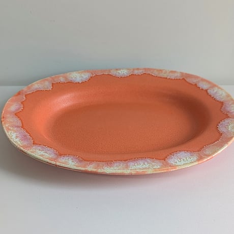 Melt series oval plate - Sunrse orange