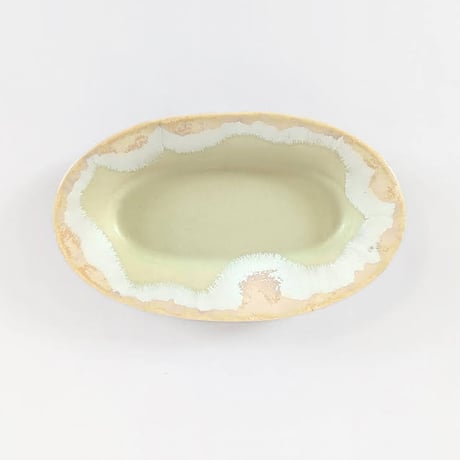 Melt series oval plate S - 雪どけ