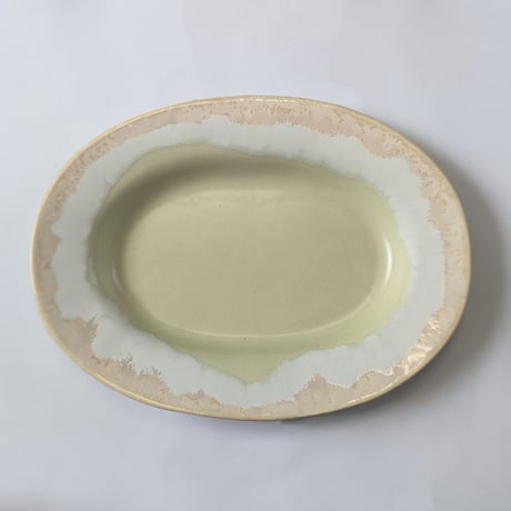 Melt series oval plate L -雪どけ