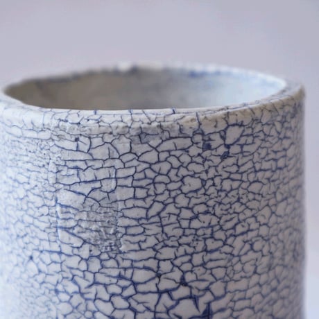 白い大地series-flower vase L-blue