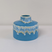 Melt series flower vase -Niagara blue