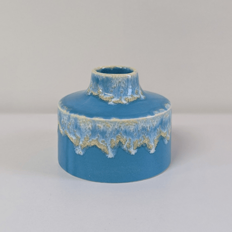 Melt series flower vase -Niagara blue