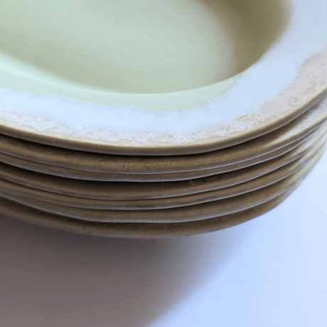Melt series oval plate L -雪どけ