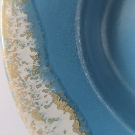 Melt series oval plate L -Niagara blue